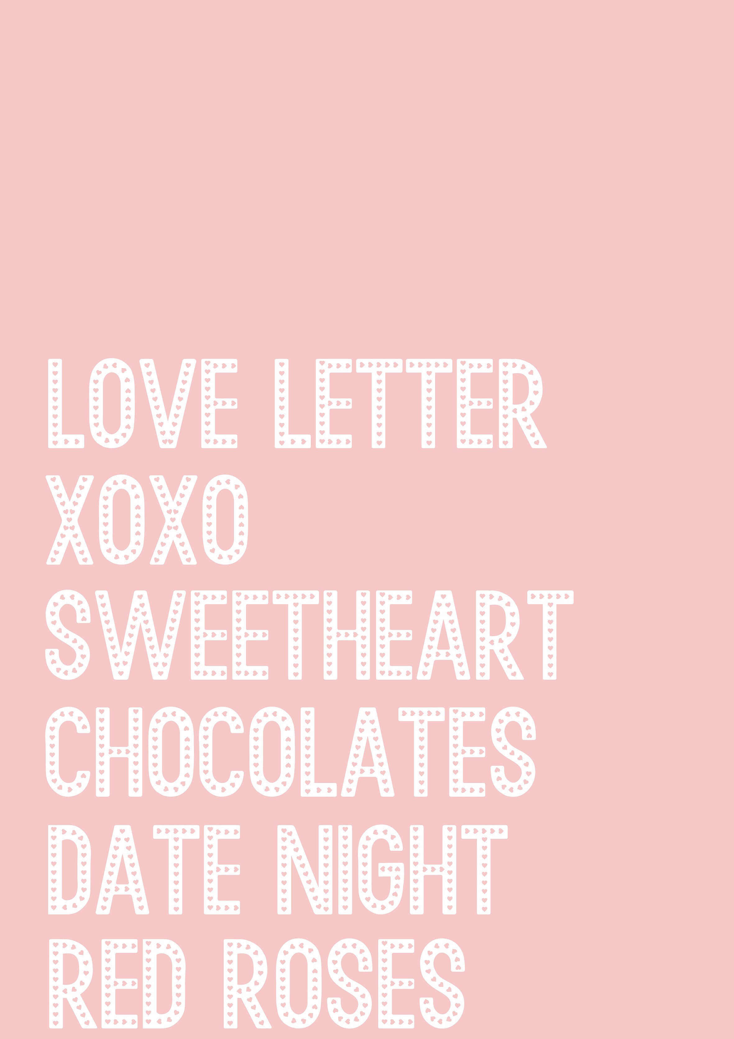 V Day Words metal poster artwork